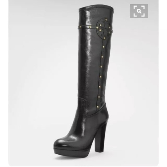tory burch black knee high boots